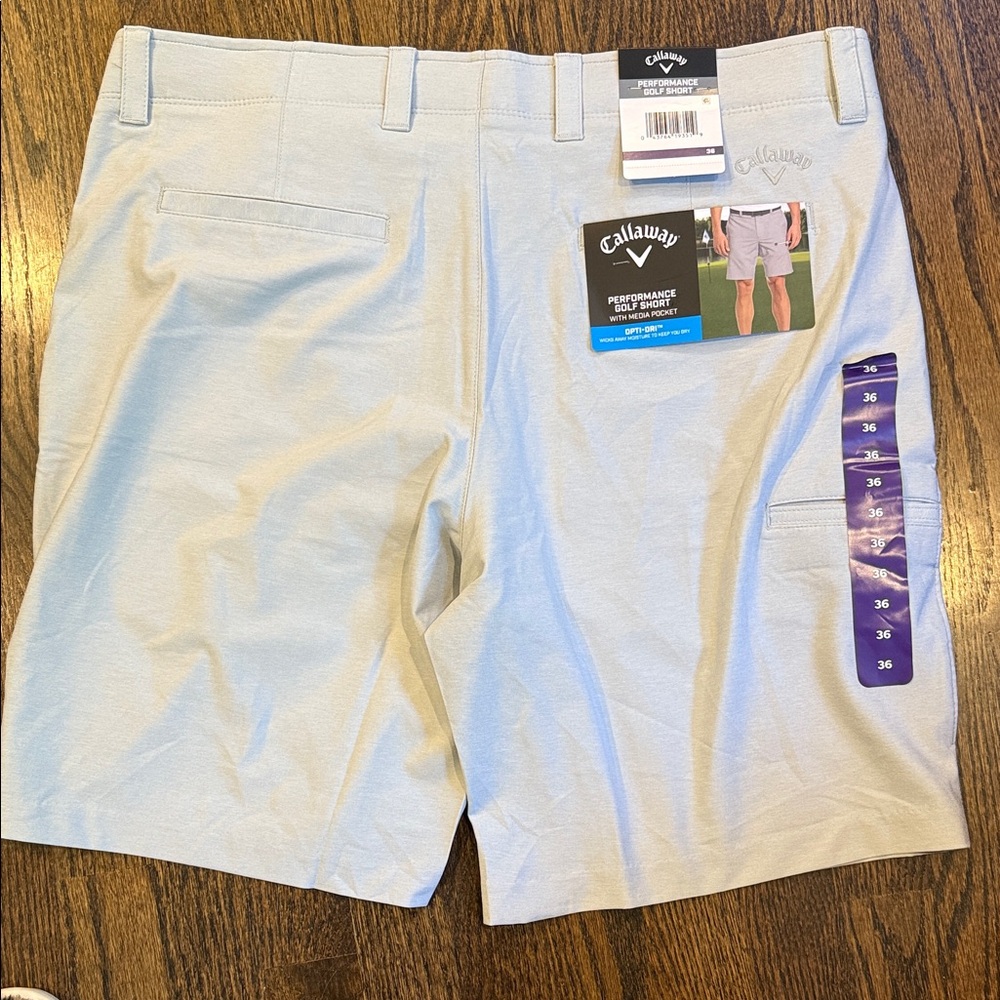 Callaway Men's Gray Flat Front Shorts Pearl grey